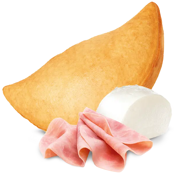 Maxi panzerotti surgelati prefritti ripieni di prosciutto e mozzarella Florigel